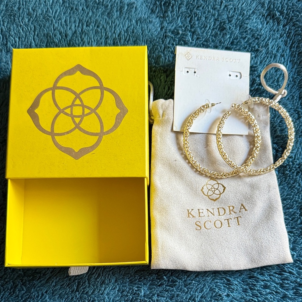Kendra Scott Textured Gold Hoop Earrings